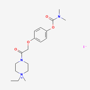 Piperazinium, 1-ethyl-4-(2-(p-hydroxyphenoxy)acetyl)-1-methyl-, iodide, dimethylcarbamate