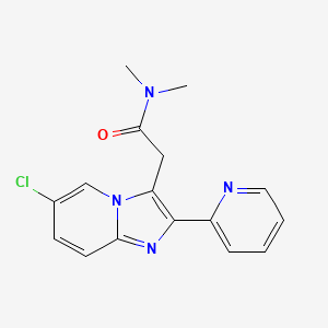 Imidazo(1,2-a)pyridine-3-acetamide, 6-chloro-N,N-dimethyl-2-(2-pyridinyl)-