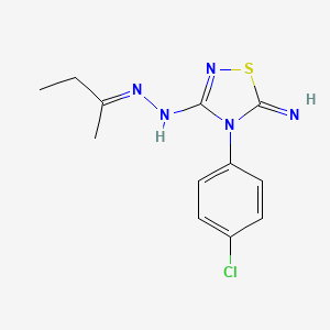 4-(4-Chlorophenyl)-5-imino-1,2,4-thiadiazolidin-3-one (1-methylpropylidene)hydrazone