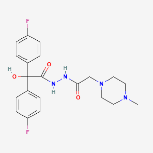 1-Piperazineacetic acid, 4-methyl-, 2-(bis(4-fluorophenyl)hydroxyacetyl)hydrazide