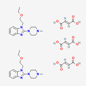 molecular formula C44H60N8O14 B12737436 (E)-but-2-enedioic acid;1-(2-ethoxyethyl)-2-(4-methylpiperazin-1-yl)benzimidazole CAS No. 87233-66-7