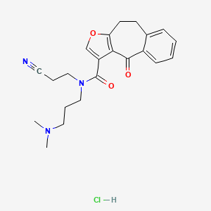 4H-Benzo(4,5)cyclohepta(1,2-b)furan-3-carboxamide, 9,10-dihydro-N-(2-cyanoethyl)-N-(3-(dimethylamino)propyl)-4-oxo-, monohydrochloride