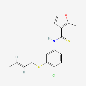 3-Furancarbothioamide, N-(3-(2-butenylthio)-4-chlorophenyl)-2-methyl-