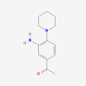 molecular formula C13H18N2O B1273764 1-(3-氨基-4-哌啶基苯基)-1-乙酮 CAS No. 30877-81-7