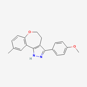 2H-(1)Benzoxepino(5,4-c)pyrazole, 4,5-dihydro-3-(4-methoxyphenyl)-9-methyl-