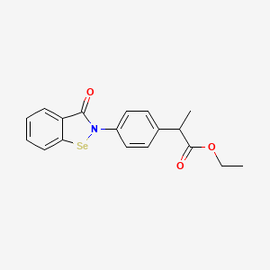 Ethyl 4-(3-oxo-1,2-benzisoselenazol-2(3H)-yl)-alpha-methylbenzeneacetate