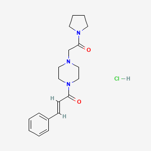 Piperazine, 1-(1-oxo-3-phenyl-2-propenyl)-4-(2-oxo-2-(1-pyrrolidinyl)ethyl)-, monohydrochloride, (E)-