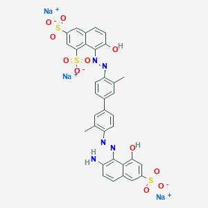 Trisodium 8-((4'-((2-amino-8-hydroxy-6-sulphonato-1-naphthyl)azo)-3,3'-dimethyl(1,1'-biphenyl)-4-yl)azo)-7-hydroxynaphthalene-1,3-disulphonate