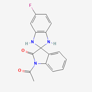 1,3-Dihydro-1'-acetyl-5-fluorospiro(2H-benzimidazole-2,3'-(3H)indol)-2'(1'H)-one