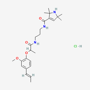 1H-Pyrrole-3-carboxamide, 2,5-dihydro-N-(3-((2-(2-methoxy-4-(1-propenyl)phenoxy)-1-oxopropyl)amino)propyl)-2,2,5,5-tetramethyl-, monohydrochloride