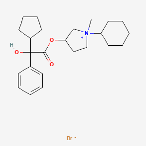 1-Cyclohexyl-3-hydroxy-1-methylpyrrolidinium bromide alpha-cyclopentylmandelate