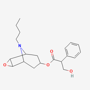 8-Butyl-6alpha,7beta-epoxy-1alphaH,5alphaH-Nortropan-3alpha-ol (-)-tropate (ester)