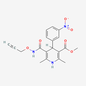 3-Pyridinecarboxylic acid, 1,4-dihydro-2,6-dimethyl-4-(3-nitrophenyl)-5-(((2-propynyloxy)amino)carbonyl)-, methyl ester