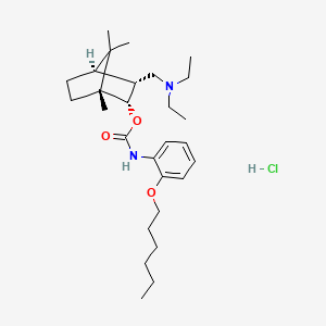 Carbamic acid, (2-(hexyloxy)phenyl)-, 3-((diethylamino)methyl)-1,7,7-trimethylbicyclo(2.2.1)hept-2-yl ester, monohydrochloride, (endo,endo)-(+-)-