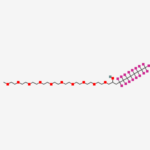 molecular formula C30H45F17O11 B12738121 33,33,34,34,35,35,36,36,37,37,38,38,39,39,40,40,40-Heptadecafluoro-2,5,8,11,14,17,20,23,26,29-decoxatetracontan-31-ol CAS No. 93776-08-0