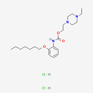 Carbamic acid, (2-(heptyloxy)phenyl)-, 2-(4-ethyl-1-piperazinyl)ethyl ester, dihydrochloride