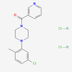 molecular formula C17H20Cl3N3O B12738431 Piperazine, 1-(5-chloro-2-methylphenyl)-4-(3-pyridinylcarbonyl)-, dihydrochloride CAS No. 124444-96-8