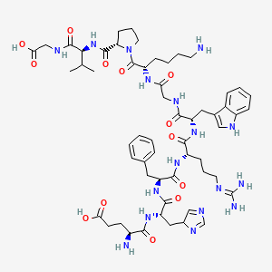 Glycine, N-(N-(1-(N2-(N-(N-(N2-(N-(N-L-alpha-glutamyl-L-histidyl)-L-phenylalanyl)-L-arginyl)-L-tryptophyl)glycyl)-L-lysyl)-L-prolyl)-L-valyl)-