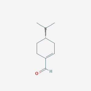 molecular formula C10H16O B12738727 1-Cyclohexene-1-carboxaldehyde, 4-(1-methylethyl)-, (4S)- CAS No. 23963-70-4