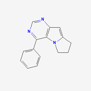 molecular formula C15H13N3 B12738760 6H-Pyrimido(4,5-b)pyrrolizine, 7,8-dihydro-4-phenyl- CAS No. 139156-98-2