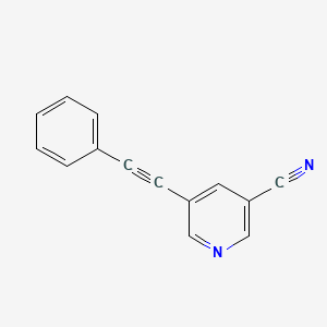 molecular formula C14H8N2 B1273880 5-(2-Phenylethynyl)nicotinonitrile CAS No. 845266-26-4