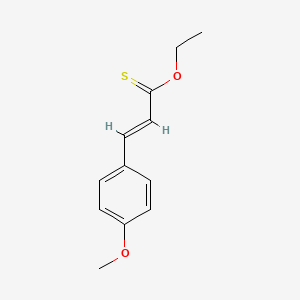 molecular formula C12H14O2S B12738810 Cinnamic acid, 4-methoxythio-, O-ethyl ester CAS No. 117666-83-8