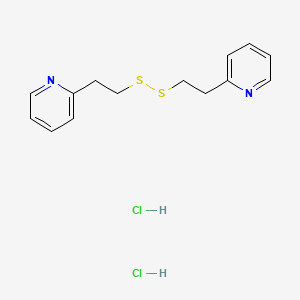 molecular formula C14H18Cl2N2S2 B12738834 Pyridine, 2,2'-(dithiobis(2,1-ethanediyl))di-, dihydrochloride CAS No. 119395-95-8