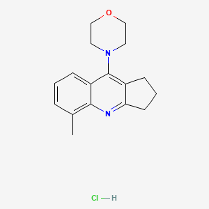 molecular formula C17H21ClN2O B12738838 1H-Cyclopenta(b)quinoline, 2,3-dihydro-5-methyl-9-(4-morpholinyl)-, hydrochloride CAS No. 50690-95-4