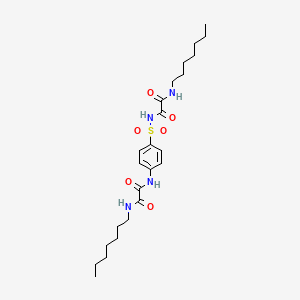 molecular formula C24H38N4O6S B12738875 Ethanediamide, N-heptyl-N'-((4-(((heptylamino)oxoacetyl)amino)phenyl)sulfonyl)- CAS No. 81717-28-4