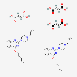 molecular formula C52H68N8O14 B12738901 (E)-but-2-enedioic acid;4-pentoxy-2-(4-prop-2-enylpiperazin-1-yl)quinazoline CAS No. 122009-58-9