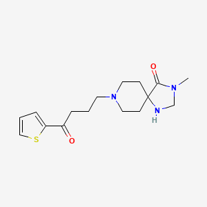 molecular formula C16H23N3O2S B12738912 1,3,8-Triazaspiro(4,5)decan-4-one, 3-methyl-8-(3-(2-thenoyl)propyl)- CAS No. 102504-99-4