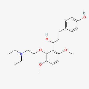 molecular formula C23H33NO5 B12738917 alpha-(2-(2-(Diethylamino)ethoxy)-3,6-dimethoxyphenyl)-4-hydroxybenzenepropanol CAS No. 88770-64-3