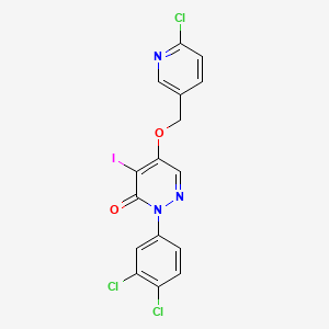 3(2H)-Pyridazinone, 5-((6-chloro-3-pyridinyl)methoxy)-2-(3,4-dichlorophenyl)-4-iodo-