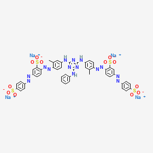 Tetrasodium 2,2'-((6-anilino-1,3,5-triazine-2,4-diyl)bis(imino(2-methyl-4,1-phenylene)azo))bis(5-((4-sulphonatophenyl)azo)benzenesulphonate)