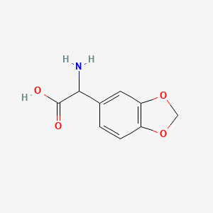 molecular formula C9H9NO4 B1273935 2-氨基-2-(苯并[d][1,3]二氧杂环-5-基)乙酸 CAS No. 39533-43-2