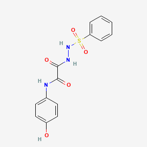 2-[2-(benzenesulfonyl)hydrazinyl]-N-(4-hydroxyphenyl)-2-oxoacetamide