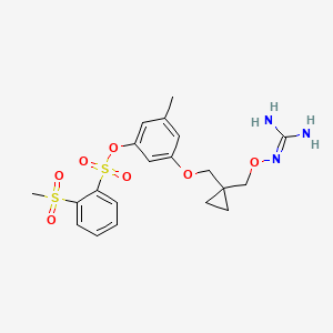 [3-[[1-[(diaminomethylideneamino)oxymethyl]cyclopropyl]methoxy]-5-methylphenyl] 2-methylsulfonylbenzenesulfonate