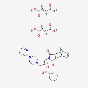 (E)-but-2-enedioic acid;[1-(3,5-dioxo-4-azatricyclo[5.2.1.02,6]dec-8-en-4-yl)-3-(4-pyridin-2-ylpiperazin-1-yl)propan-2-yl] cyclohexanecarboxylate