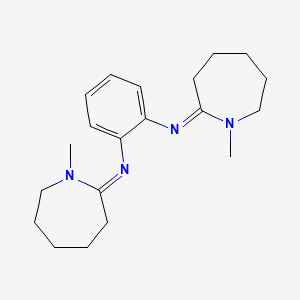 molecular formula C20H30N4 B12739785 N,N'-Bis(hexahydro-1-methyl-2H-azepin-2-ylidene)-1,2-benzenediamine CAS No. 84859-17-6