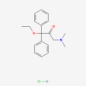 molecular formula C19H24ClNO2 B12739789 2-Propanone, 3-(dimethylamino)-1,1-diphenyl-1-ethoxy-, hydrochloride CAS No. 85603-31-2