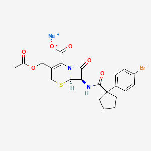 5-Thia-1-azabicyclo(4.2.0)oct-2-ene-2-carboxylic acid, 3-((acetyloxy)methyl)-7-(((1-(4-bromophenyl)cyclopentyl)carbonyl)amino)-8-oxo-, monosodium salt, (6R-trans)-