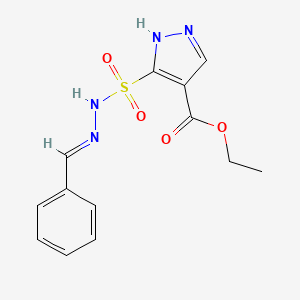 Ethyl 3-(((phenylmethylene)hydrazino)sulfonyl)-1H-pyrazole-4-carboxylate