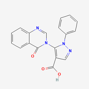 1H-Pyrazole-4-carboxylic acid, 5-(4-oxo-3(4H)-quinazolinyl)-1-phenyl-