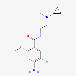 molecular formula C14H20ClN3O2 B12740253 Benzamide, 4-amino-5-chloro-N-(2-(cyclopropylmethylamino)ethyl)-2-methoxy- CAS No. 126105-17-7