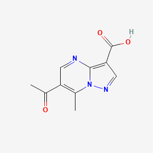 molecular formula C10H9N3O3 B1274065 6-乙酰基-7-甲基吡唑并[1,5-a]嘧啶-3-羧酸 CAS No. 774183-58-3