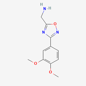 B1274087 1-[3-(3,4-Dimethoxyphenyl)-1,2,4-oxadiazol-5-yl]methanamine CAS No. 878977-92-5