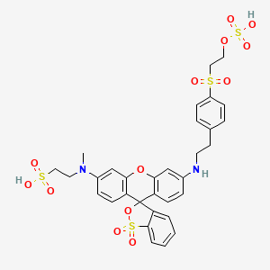 Ethanesulfonic acid, 2-((1,1-dioxido-6'-((2-(4-((2-(sulfooxy)ethyl)sulfonyl)phenyl)ethyl)amino)spiro(3H-2,1-benzoxathiole-3,9'-(9H)xanthen)-3'-yl)methylamino)-