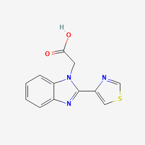 molecular formula C12H9N3O2S B1274093 [2-(1,3-噻唑-4-基)-1H-苯并咪唑-1-基]乙酸 CAS No. 763147-58-6