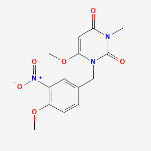 2,4(1H,3H)-Pyrimidinedione, 6-methoxy-1-((4-methoxy-3-nitrophenyl)methyl)-3-methyl-