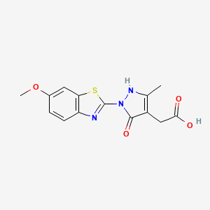 5-Hydroxy-1-(6-methoxy-2-benzothiazolyl)-3-methyl-1H-pyrazole-4-acetic acid